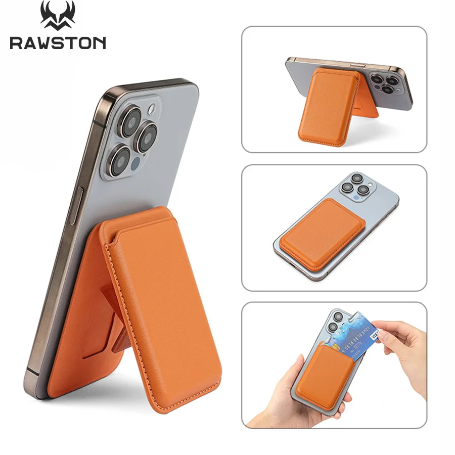 Phone Accessories Useful - حافظة جلدية مغناطيسية بمسند لهاتف آيفون